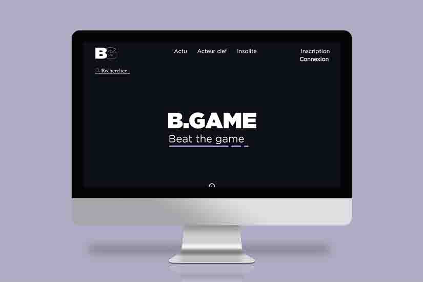 Maquettes d'un blog fictif B-Game.