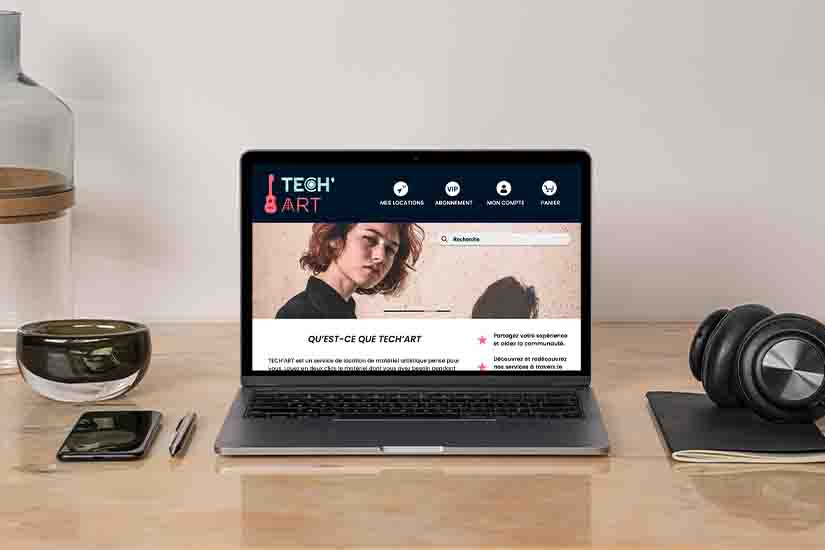 Maquettes d'un site fictif Tech'art.
